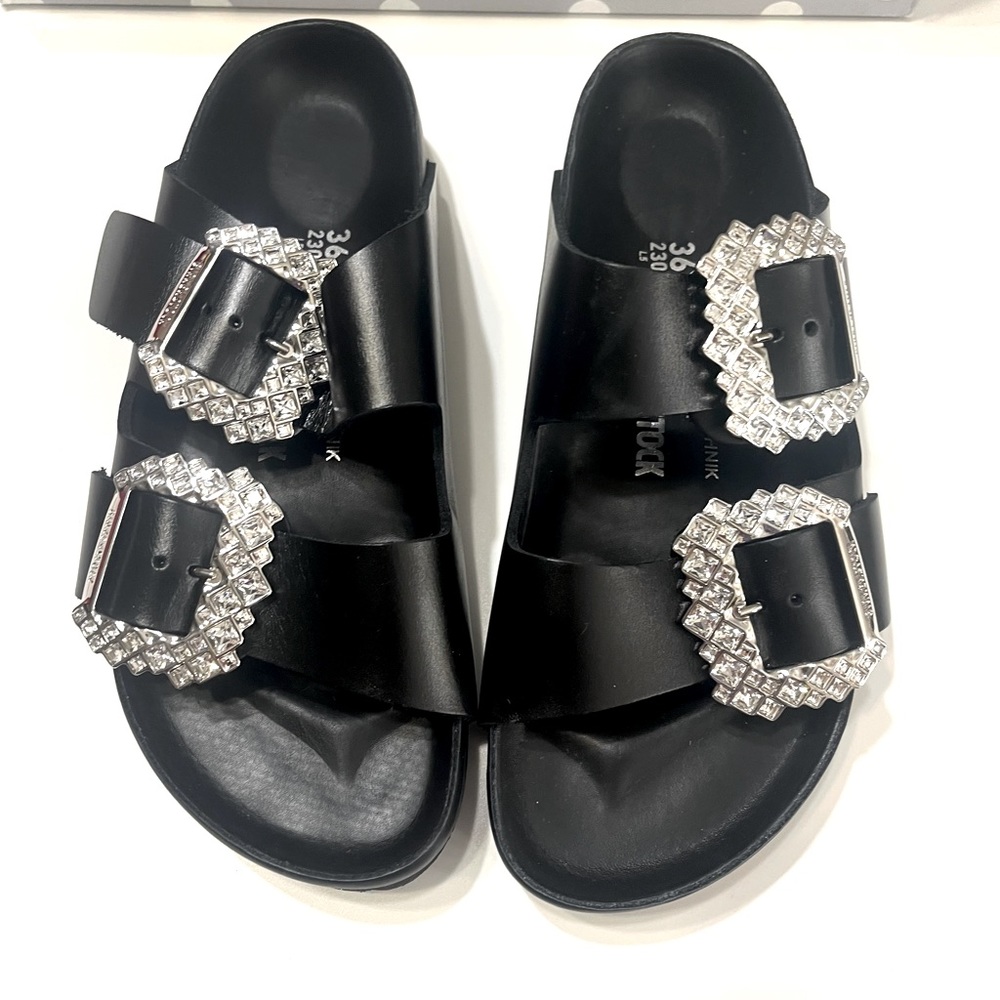 Manolo Blahnik for Birkenstock Arizona Crystal Buckle Sandal